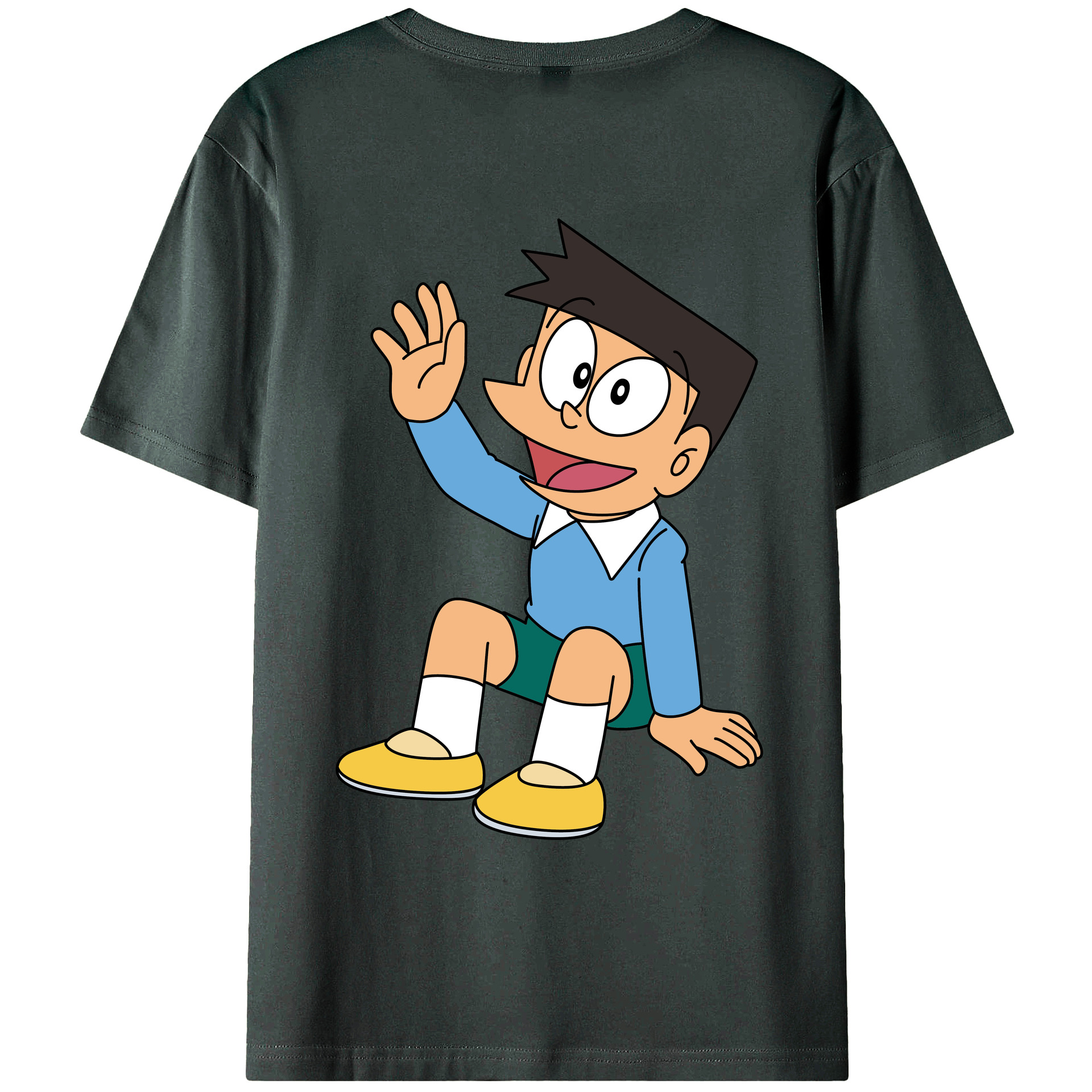（画像用） ドラえもん 骨川 スネ夫 Doraemon Honekawa Suneo 綿100％ メンズ半袖Tシャツ（バックプリント） 通気性